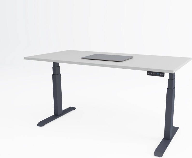 Bosch Tri-desk Premium | Elektrisch zit-sta bureau | Antraciet onderstel | Grijs blad | 120 x 80 cm