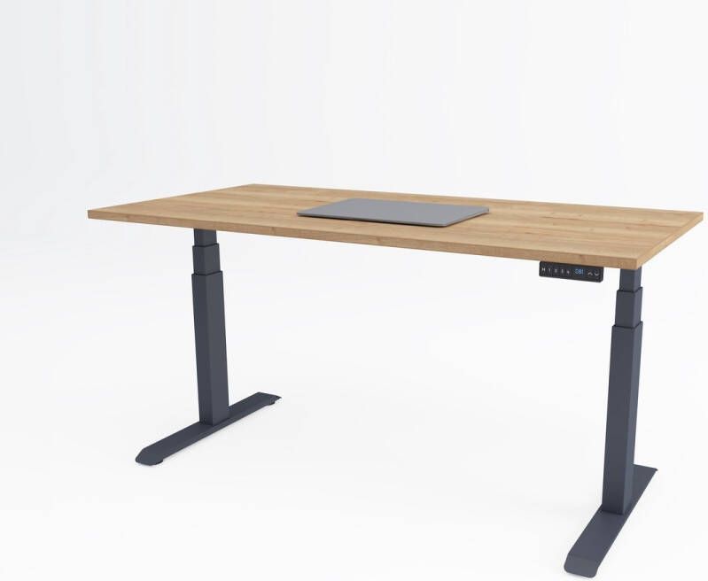 Bosch Tri-desk Premium | Elektrisch zit-sta bureau | Antraciet onderstel | Halifax eiken blad | 120 x 80 cm
