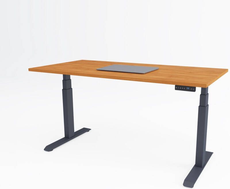 Bosch Tri-desk Premium | Elektrisch zit-sta bureau | Antraciet onderstel | Kersen blad | 140 x 80 cm