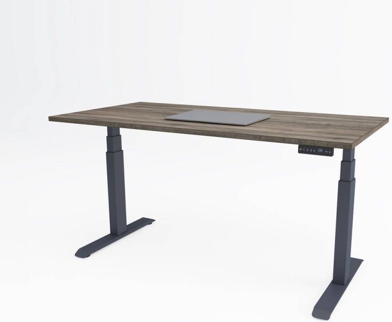 Bosch Tri-desk Premium | Elektrisch zit-sta bureau | Antraciet onderstel | Logan eiken blad | 120 x 80 cm