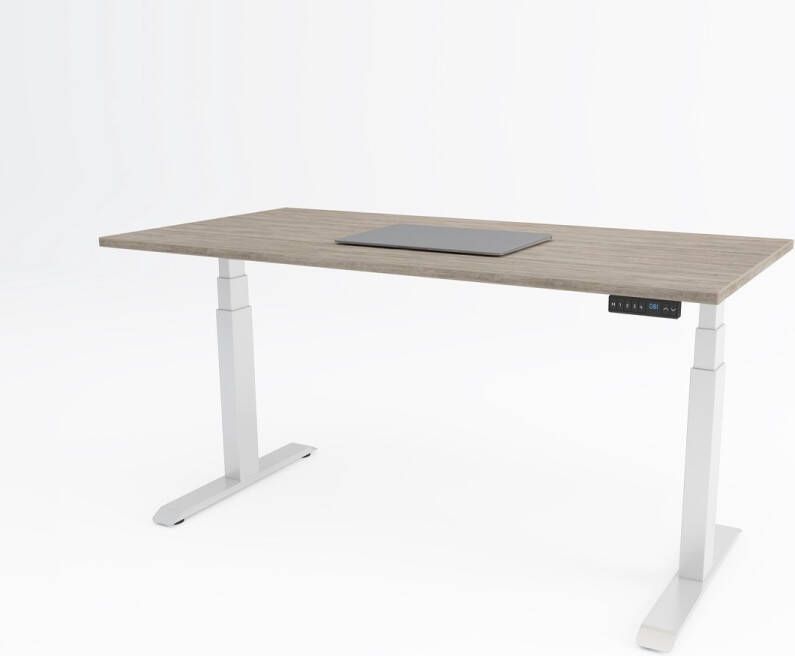 Bosch Tri-desk Premium | Elektrisch zit-sta bureau | Wit onderstel | Delano eiken blad | 200 x 80 cm