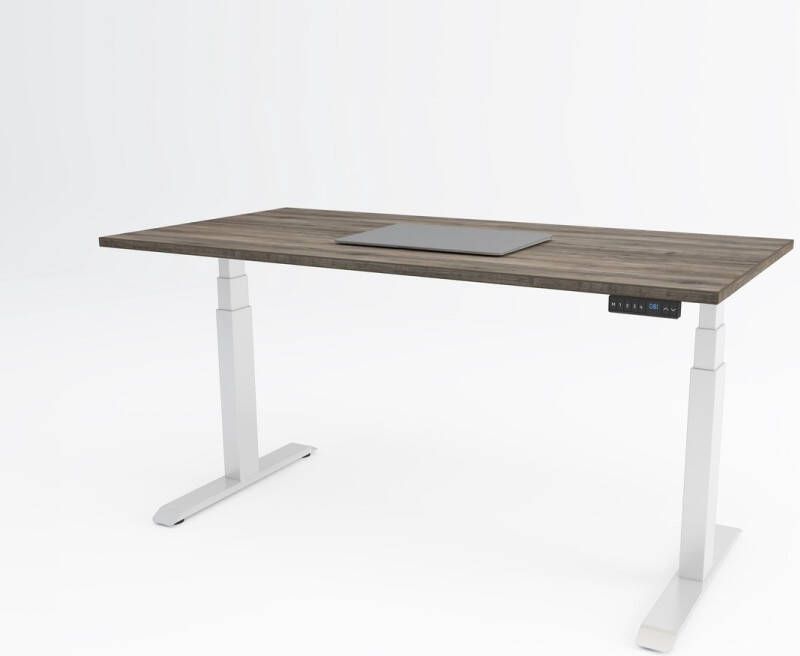 Bosch Tri-desk Premium | Elektrisch zit-sta bureau | Wit onderstel | Logan eiken blad | 200 x 80 cm