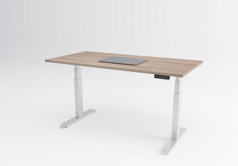 Bosch Tri-desk Premium | Elektrisch zit-sta bureau | Wit onderstel | Robson eiken blad | 200 x 80 cm