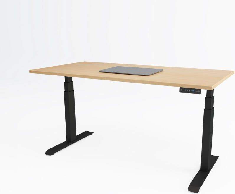 Bosch Tri-desk Premium | Elektrisch zit-sta bureau | Zwart onderstel | Ahorn blad | 120 x 80 cm