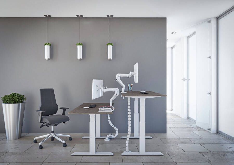 Bosch Tri-desk Premium | Elektrisch zit-sta bureau | Zwart onderstel | Beuken blad | 120 x 80 cm