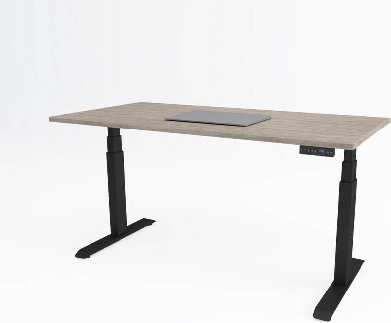 Bosch Tri-desk Premium | Elektrisch zit-sta bureau | Zwart onderstel | Delano eiken blad | 140 x 80 cm
