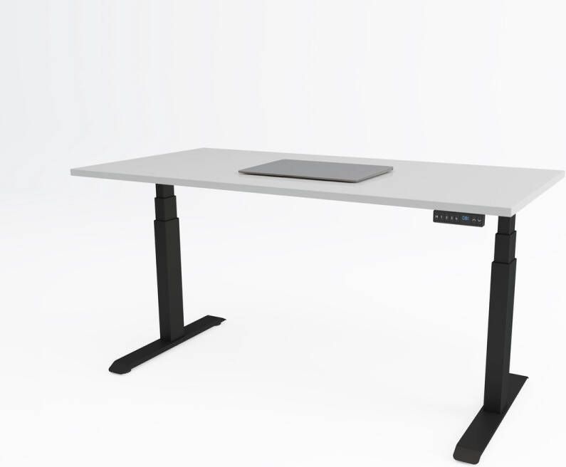 Bosch Tri-desk Premium | Elektrisch zit-sta bureau | Zwart onderstel | Grijs blad | 120 x 80 cm
