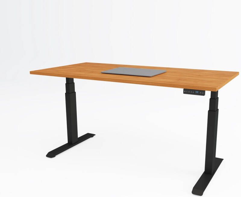 Bosch Tri-desk Premium | Elektrisch zit-sta bureau | Zwart onderstel | Kersen blad | 120 x 80 cm