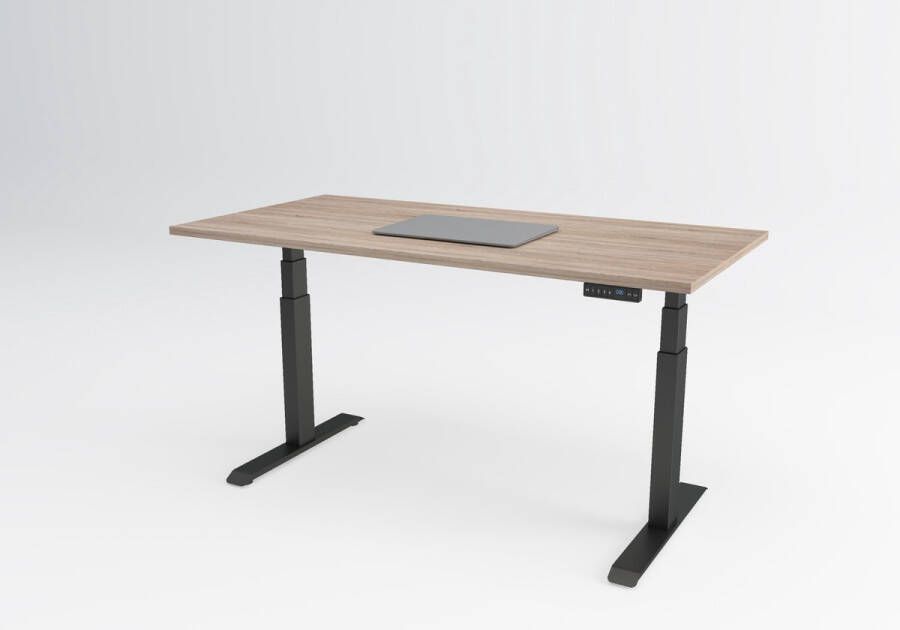 Bosch Tri-desk Premium | Elektrisch zit-sta bureau | Zwart onderstel | Robson eiken blad | 180 x 80 cm