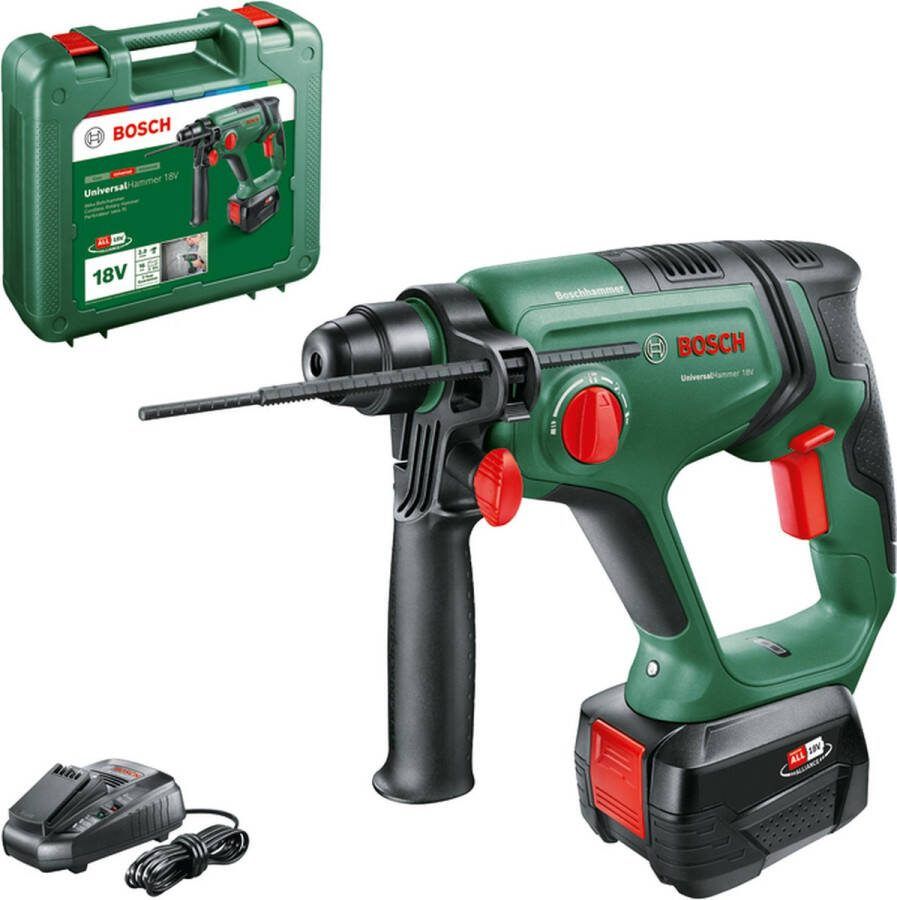 Bosch UniversalHammer 18V Accu boorhamer 2.0 J Met 1x 18 V accu (4.0 Ah) en lader In koffer