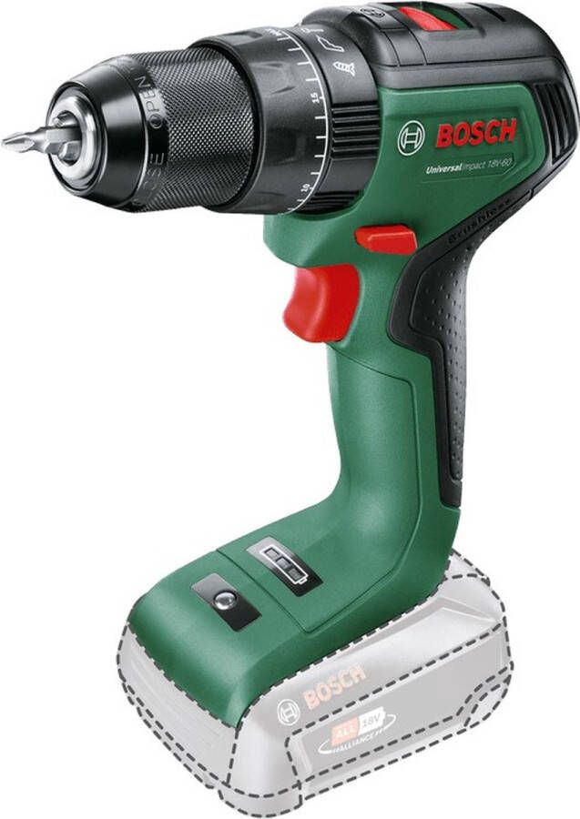 Bosch UniversalImpact 18V-60 accuklopboorschroevendraaier Zonder 18V accu en oplader