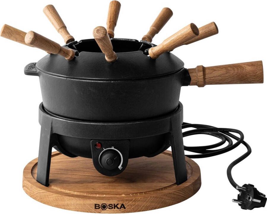 Boska Elektrische Fondueset Pro Voor elk type fondue 8 personen Stijlvol gietijzer Extra lang snoer