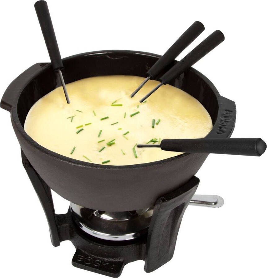 Boska Kaasfondueset Party Pro – 900 ml – Voor inductie & elk ander fornuis – Robuust gietijzer – 2 extra fondue branders