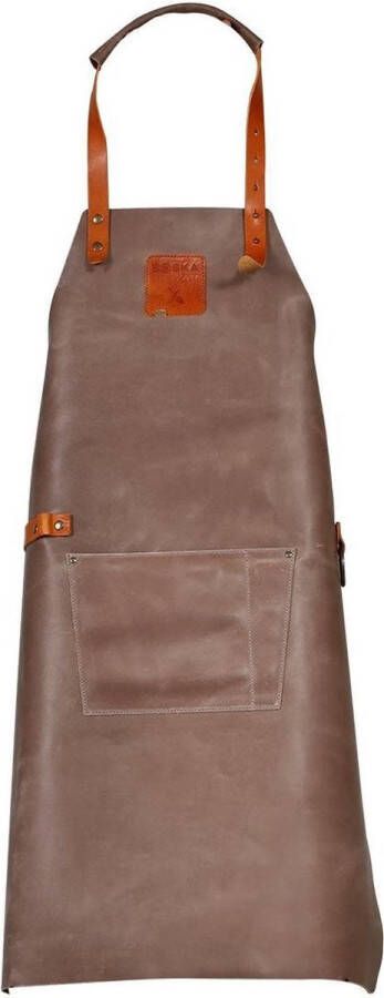 Boska Mr. Smith Leren Schort Pocket Voorvak Verstelbare Band Grijs 85 5x64 cm