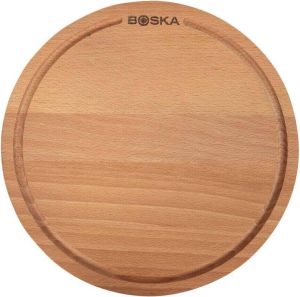 Boska Pizzaplank Amigo S Rond Borrelplank van Duurzaam Beukenhout Met opvanggeul Ø 24 cm