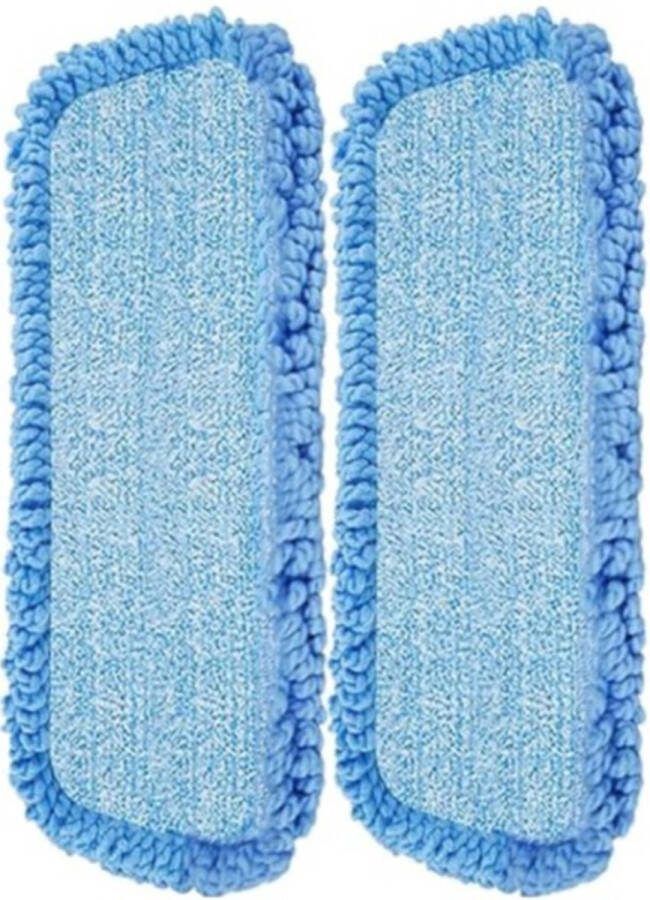 BOTC 2 X Microvezel Reinigingspads Microvezeldoek Voor Dweil 2 Stuks Microvezeldoek Dweilsysteem Accessoires Blauw