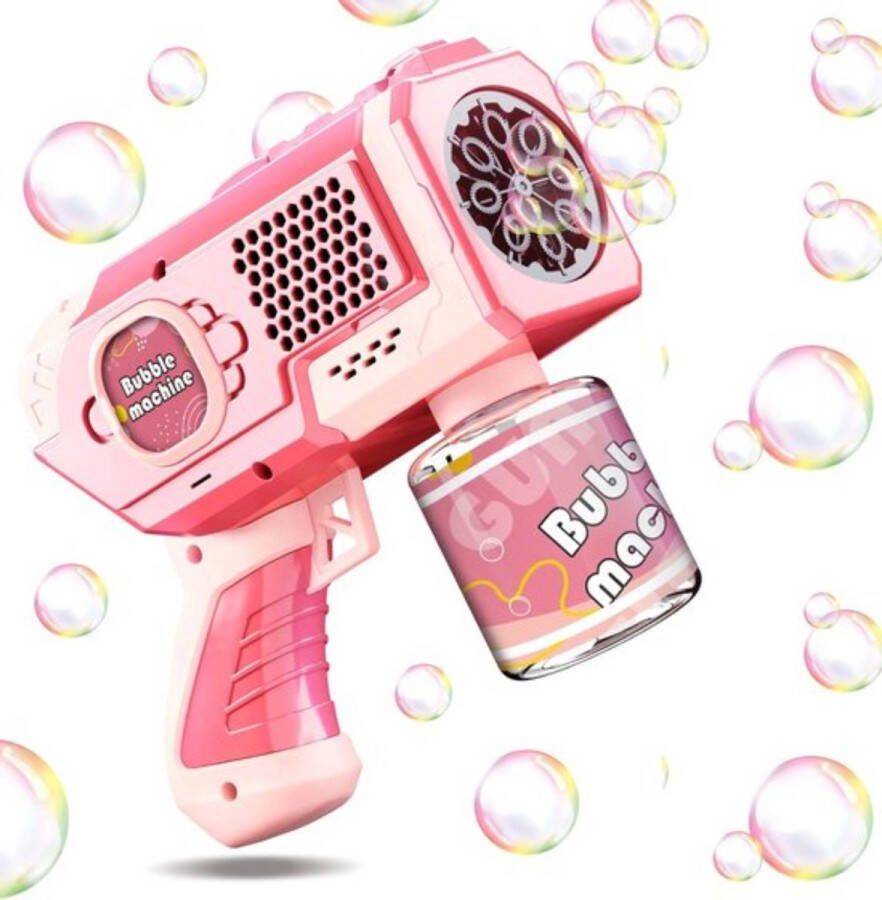 BOTC Bellenblaas pistool Bellenblazer met vloeistof Bubble gun Inclusief 1*90ml Bellenblaas navulling Voor kinderen Speelgoed Roze
