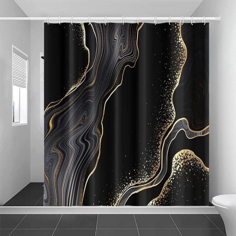 BOTC Douchegordijn Anti Schimmel Inclusief ringen Met gewichtsband Premium kwaliteit Waterdicht 180x180cm