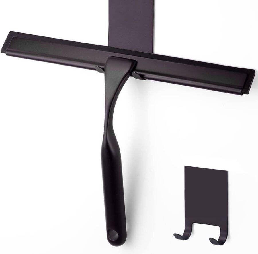 BOTC Douchewisser met Ophangsysteem RVS Badkamer Accessoires Raamwisser Trekker Douche Zwart