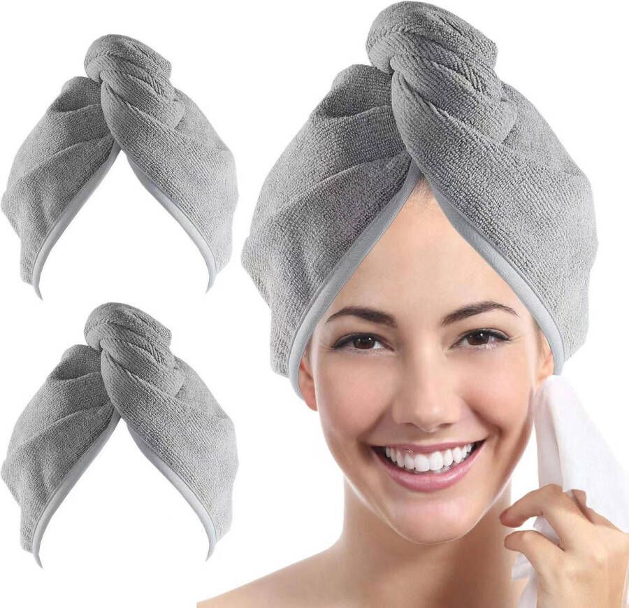 BOTC Sneldrogende Microvezel Haarhanddoek 3 stuks Hair Towel Haar Handdoek voor Alle Haartypes Hair Towel Haarhanddoek Microvezel Hoofdhanddoek Snel Drogend