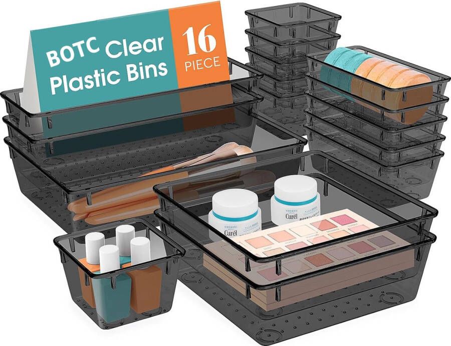 BOTC Lade Organizer bakjes 16 Stuks Keuken organizers Make Up Gereedschap Organizers Zwart
