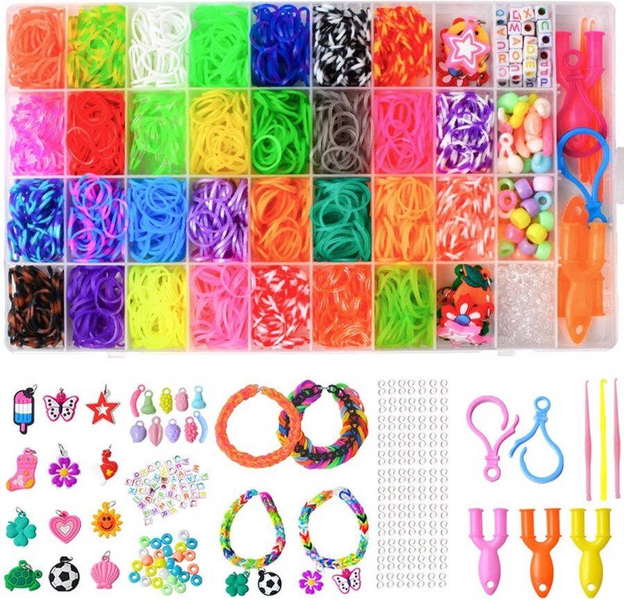 BOTC Loombandjes Starterspakket 1800-Delig 30 Kleuren Loomelastiekjes Loomen Loom Pakket