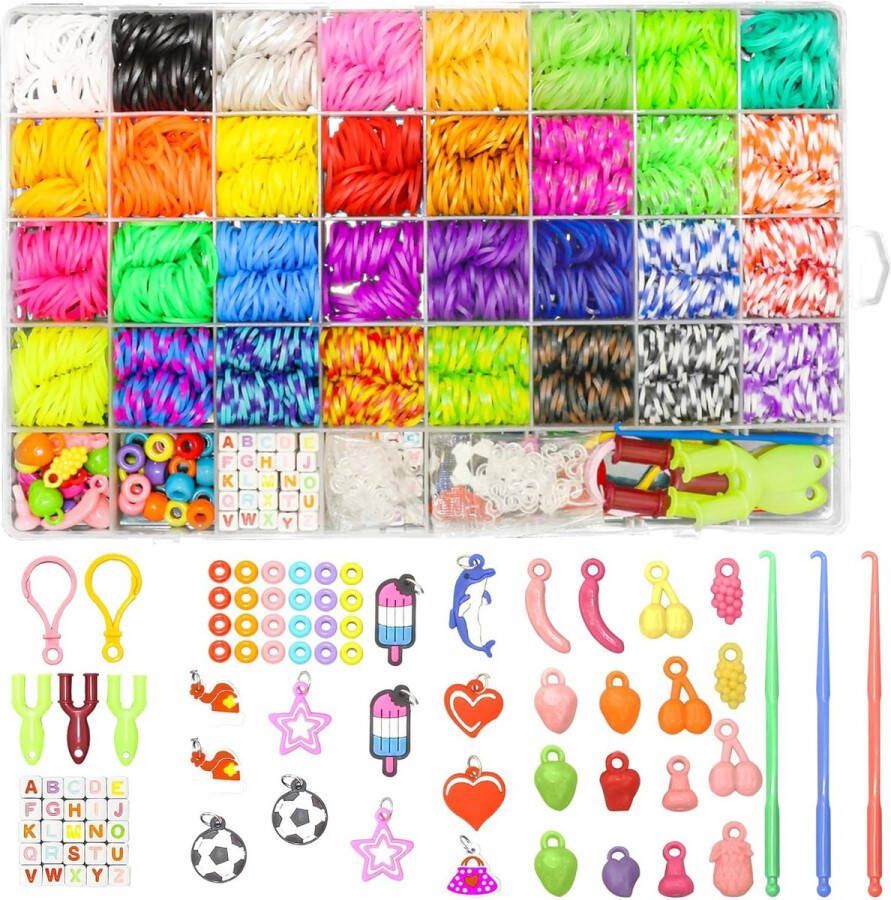 BOTC Loombandjes Starterspakket 32 Kleuren 2750-Delig Loomelastiekjes Loomen Loom Pakket