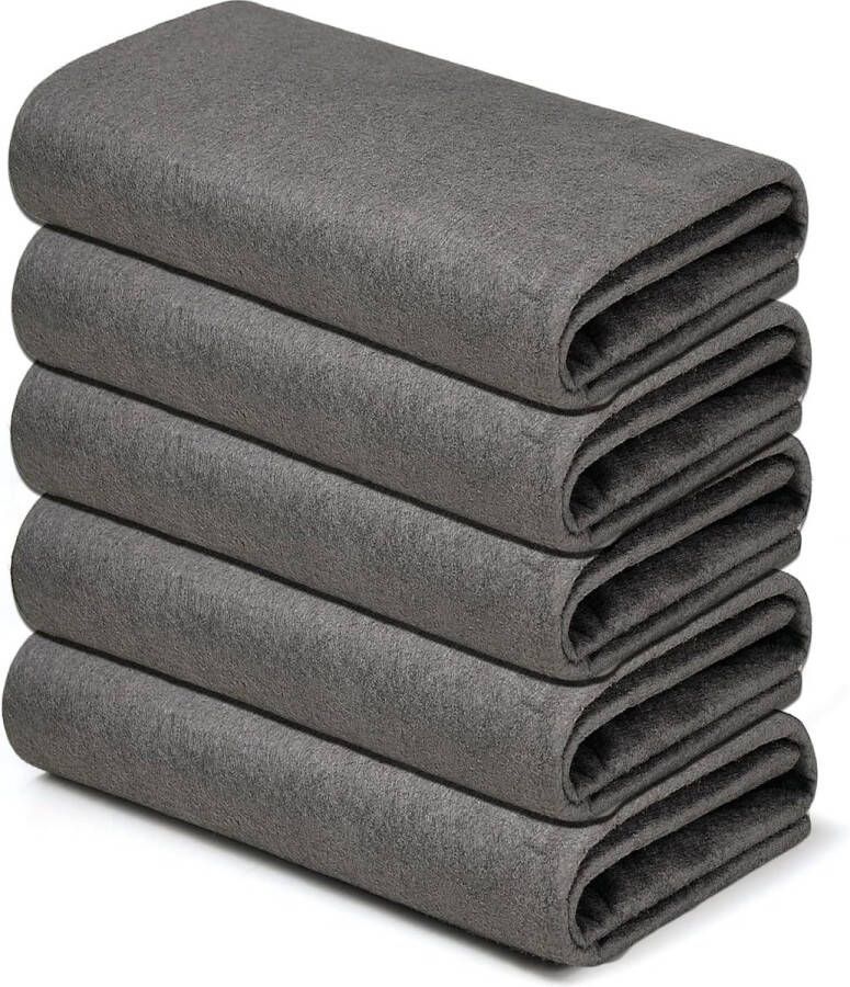 BOTC Microvezeldoekjes 5 Stuks 30*40CM Wasbaar Schoonmaakdoekjes Schoonmaak Auto & Motor -Grijs