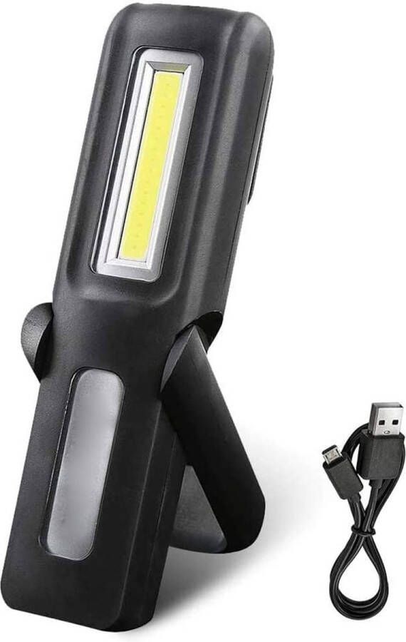 BOTC Oplaadbare COB LED Lamp USB oplaadbaar 300 lumen Werklamp met magneet en haak 270 graden draaibaar