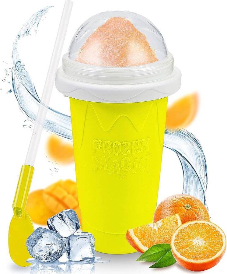 BOTC Slushy Maker Slush puppy maker Slushy Cup BPA Free IJscrusher Geel