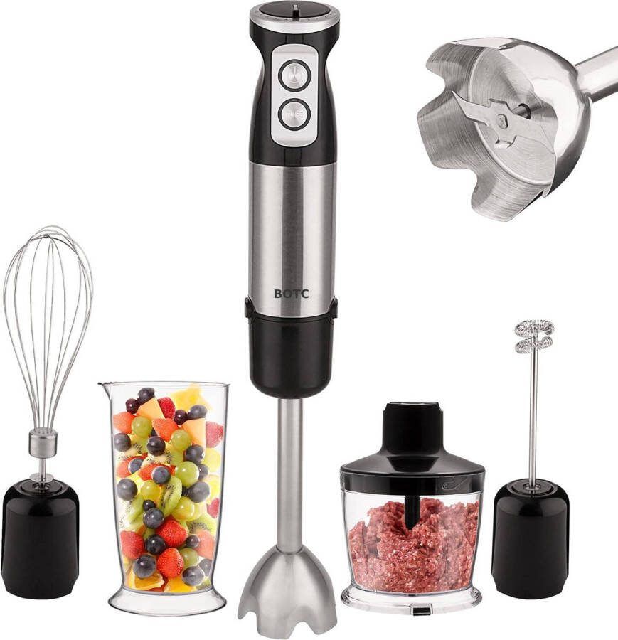 BOTC Staafmixer Hakmolen 9 Staafmixer set 12 Snelheden + Turbo 800W Zliver