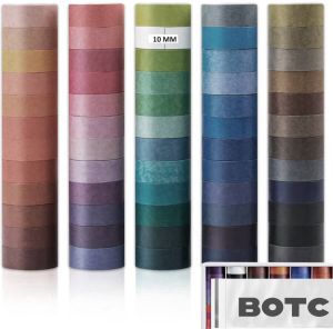 BOTC Washi tape set 60 kleuren – 10 mm breed – 2 meter lang Leuke regenboog decoratief kleurrijke DIY Scrapbooking Dagboek