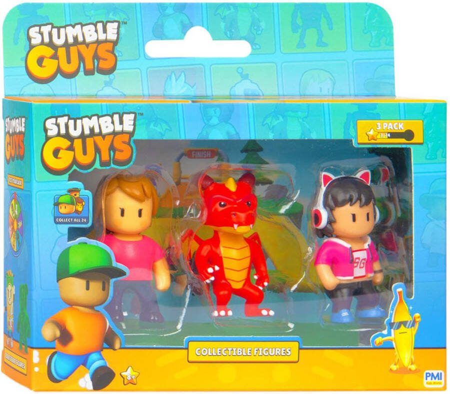 BOTI Stumble Guys Actiefiguren Ms. Stumble Inferno Dragon Camera Gina 3st