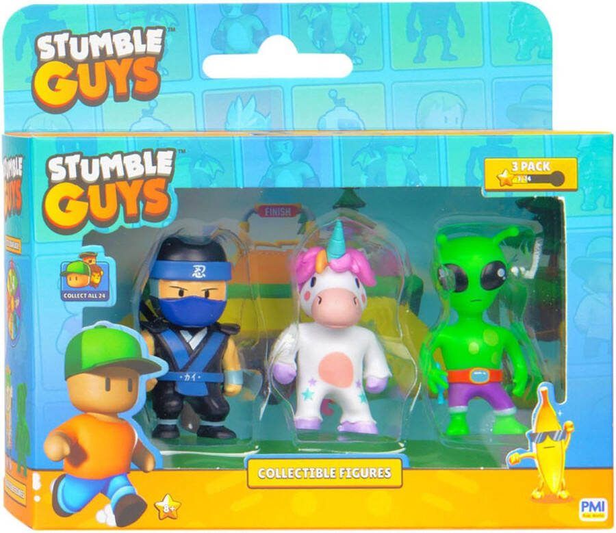 BOTI Stumble Guys Actiefiguren Ninja Kai Sprinkles Green Alien 3st