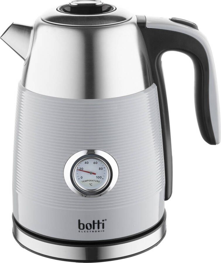 Botti Kenny RVS waterkoker met thermometer 1.7L 2200W grijs zilver