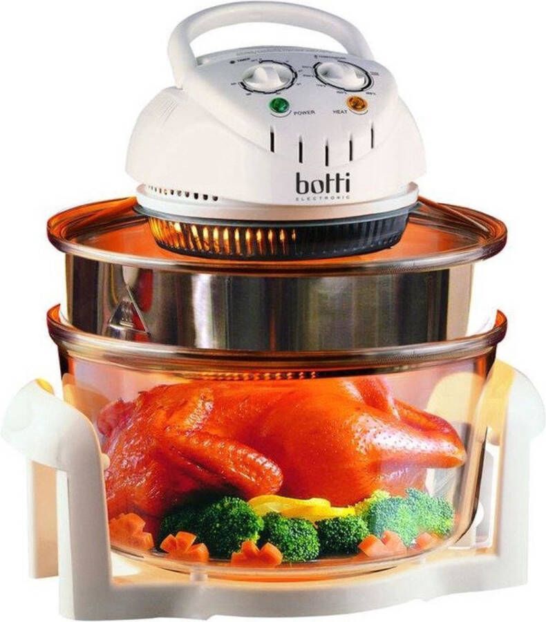 Botti Lewis Heteluchtoven 18L met zelfreinigende functie Convectie oven Steamer Halogeen oven Wit 1400W