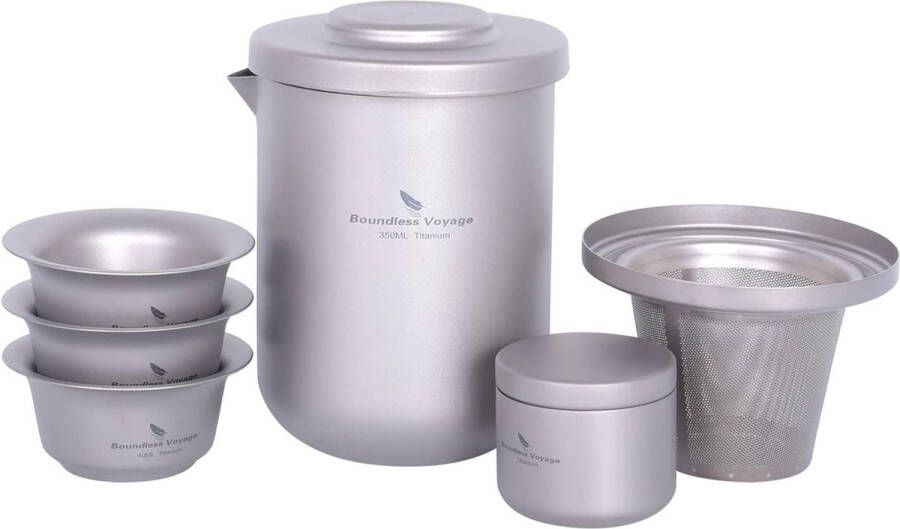 Boundless Voyage Titanium Dubbelwandig Theekopset Theezeefje met filter 350ml Theemaker Koffiekopjesset Ti3103D -Ti3107D Ea Accessoires Theezeefjes & Filters TheeFilters