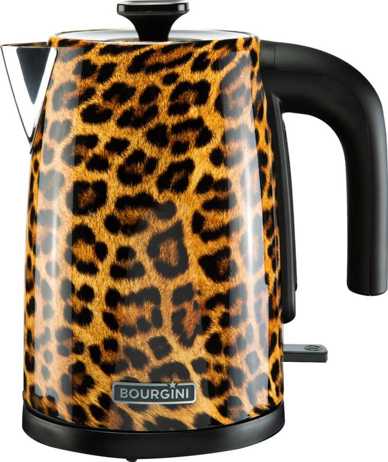 Bourgini Trendy Panter Waterkoker Stijlvolle Waterkoker met Panterprint voor Moderne Keukens