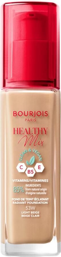 Bourjois 3x Paris Healthy Mix Clean Foundation 053 Light Beige 30 ml