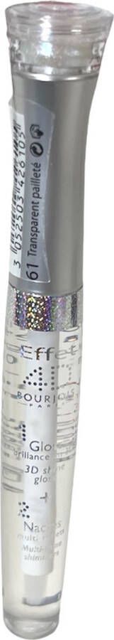Bourjois Lipgloss 4D effect 61 3D Gloss clear+ Nacres Multi shine Glitter Top( 7.5 +0 2g)