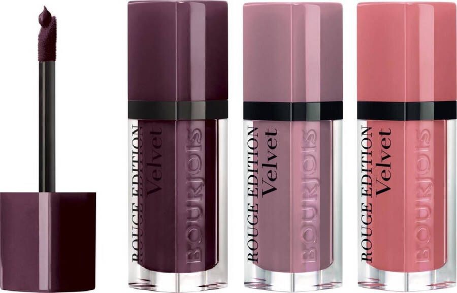 Bourjois Make-up Pakket Rouge Edition Velvet Lippenstift 25 Berry Chic 27 Cafe Olé 31 Floribeige Voordeelpakket