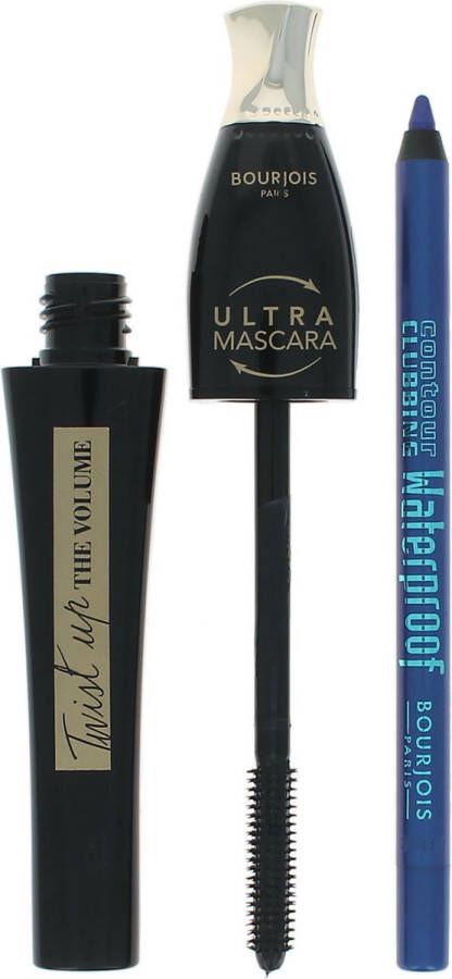 Bourjois Twist Up The Volume Mascara + Contour Clubbing Pencil Ultra Black-Bleu Néon