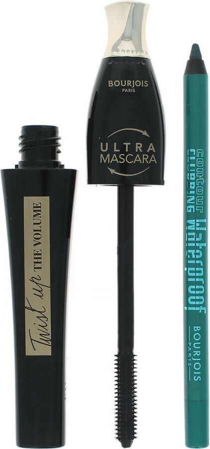 Bourjois Twist Up The Volume Mascara + Contour Clubbing Pencil Ultra Black-Loving Green