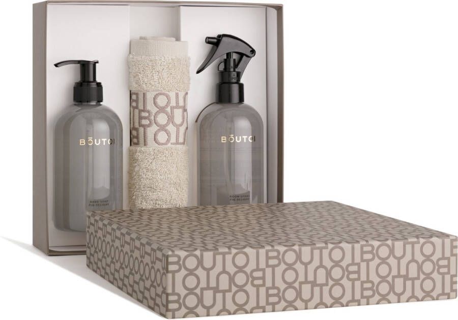 Boutoi Harmonie geschenkset Fig Delight handzeep 300ml + roomspray 300ml + gastendoekje