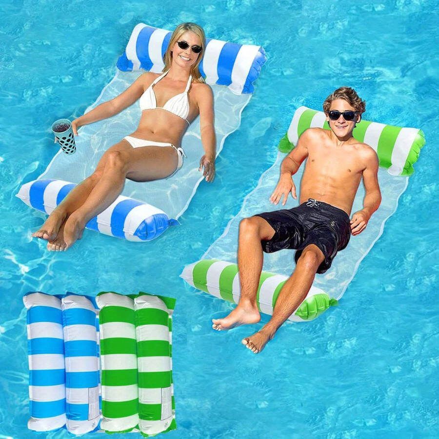 Bovista Drijfmat Zomerspeelgoed Waterspeelgoed Strandspeelgoed Zwembad Zwemmen Zomer Blauw + Groen