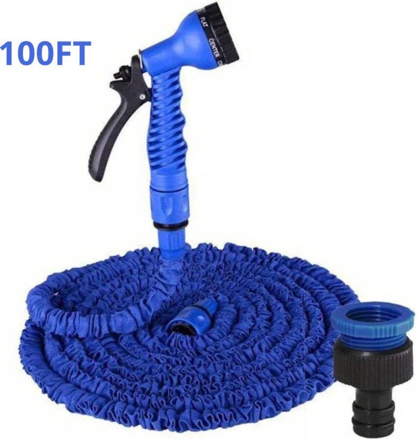 Bovista Tuinslang Flexibel Tuinslangen Haspel Spuitpistool 30 Meter Blauw