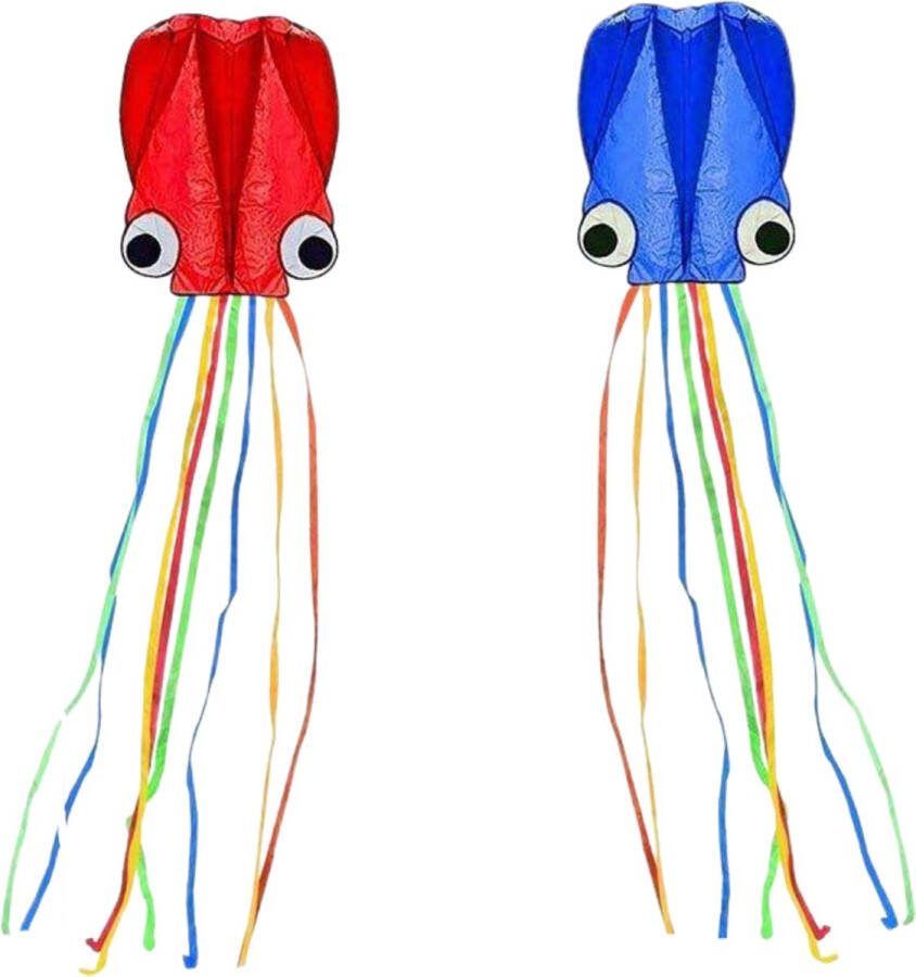Bovista Vlieger Voor Strand Kite Vliegers Kindervlieger Octopus 4 meter Rood en Blauw