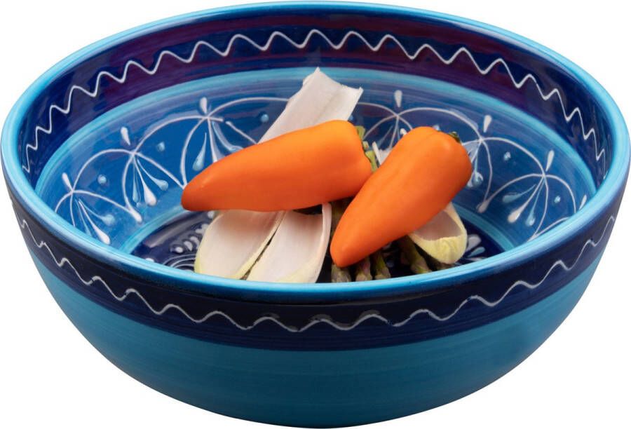 Bowls and Dishes AzorA Aardewerk Schaal | Kom | Bowl | Fruitschaal | Saladeschaal | Woonaccessoire 26 centimeter Ø Rond