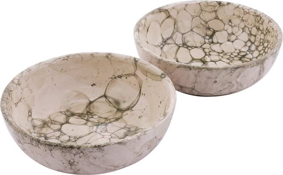 Bowls and Dishes Espuma Aardewerk Schaaltje Kommetje Tapasschaaltje Klein Schaaltje Servies Schaaltje Woonaccessoire 15 cm Groen set 2 pcs