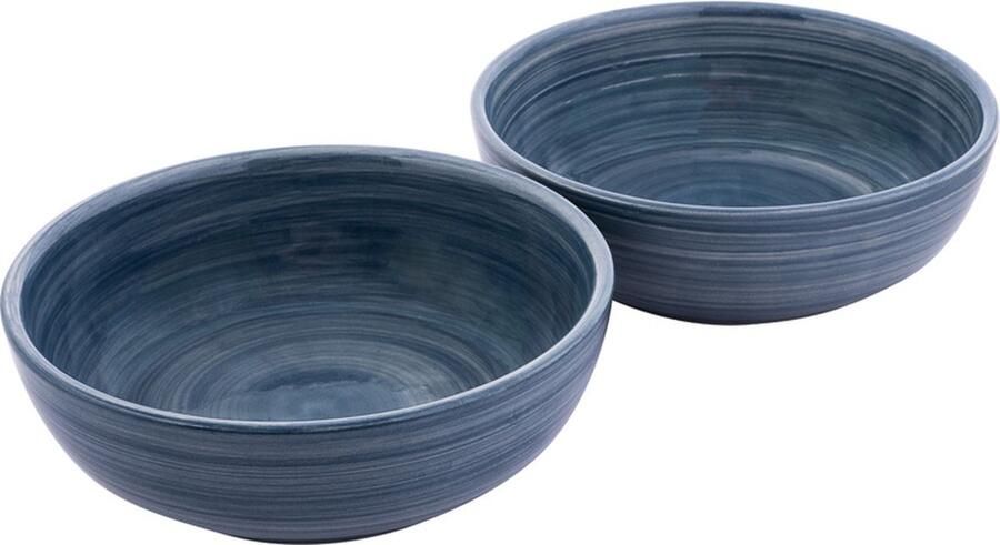 Bowls and Dishes Mano Aardewerk Schaaltje Kommetje Tapasschaaltje Klein Schaaltje Servies Schaaltje Woonaccessoire 15 cm Blauwgrijs set 2 pcs